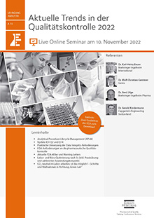 Aktuelle Trends in der Qualitätskontrolle 2022 (A 13) - Live Online Seminar
