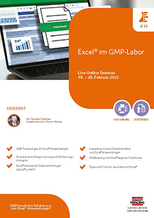 EXCEL im GMP-Labor (A 15) - Live Online Seminar