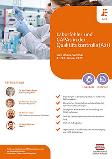 Laborfehler und CAPAs in der Qualitätskontrolle (A 21) - Live Online Seminar