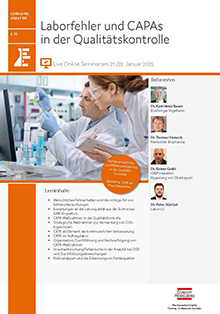 Laborfehler und CAPAs in der Qualitätskontrolle (A 21) - Live Online Seminar
