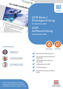 GMP-Aufbauschulung (B 2) - Live Online Seminar