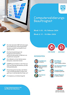 Computervalidierungs-Beauftragte/r (CV 7) - Block 2 - Live Online Seminar