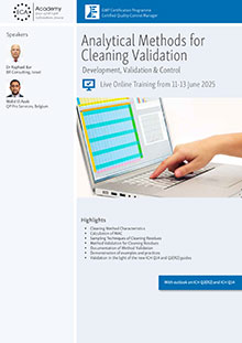 Analytical Methods for Cleaning Validation - Live Online Training