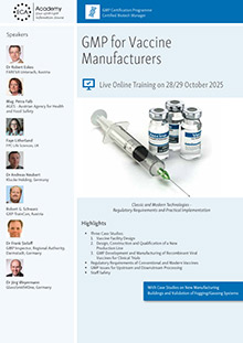 GMP for Vaccine Manufacturers - Live Online Training