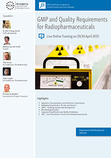 GMP and Quality Requirements for Radiopharmaceuticals - Live Online Training