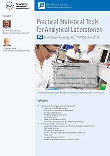 Practical Statistical Tools for Analytical Laboratories - Live Online Training