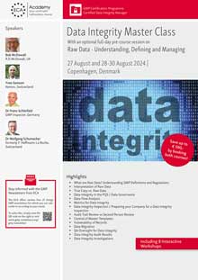 Data Integrity Master Class with full-day pre-course session Raw Data