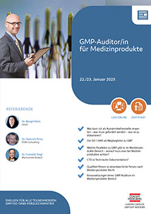 GMP-Auditor/in für Medizinprodukte - Live Online Seminar