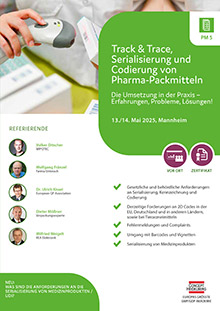 Track & Trace, Serialisierung und Codierung von Pharma-Packmitteln (PM 5)