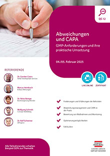 Abweichungen und CAPA (QS 12) - Live Online Seminar