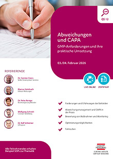 Abweichungen und CAPA (QS 12) - Live Online Seminar