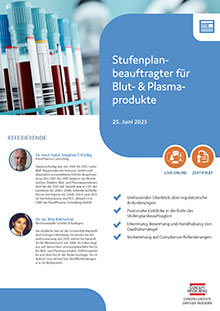 Stufenplanbeauftragter für Blut- & Plasmaprodukte - Live Online Seminar